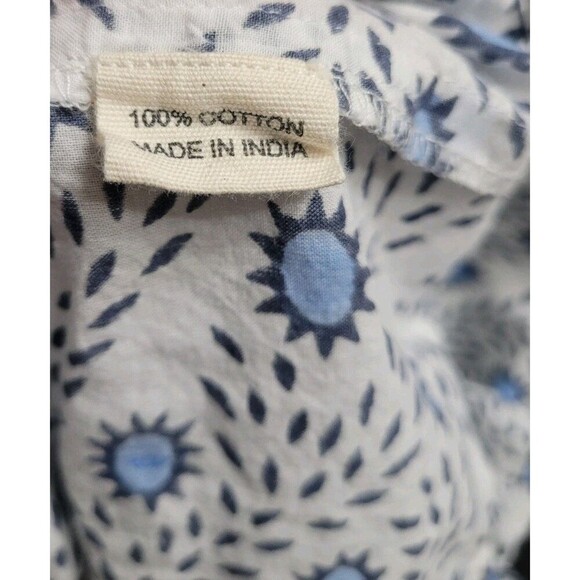 Julia Amory Size Large 100% Cotton Blue White Maxi Dress Prairie Spring Summer - Picture 9 of 11